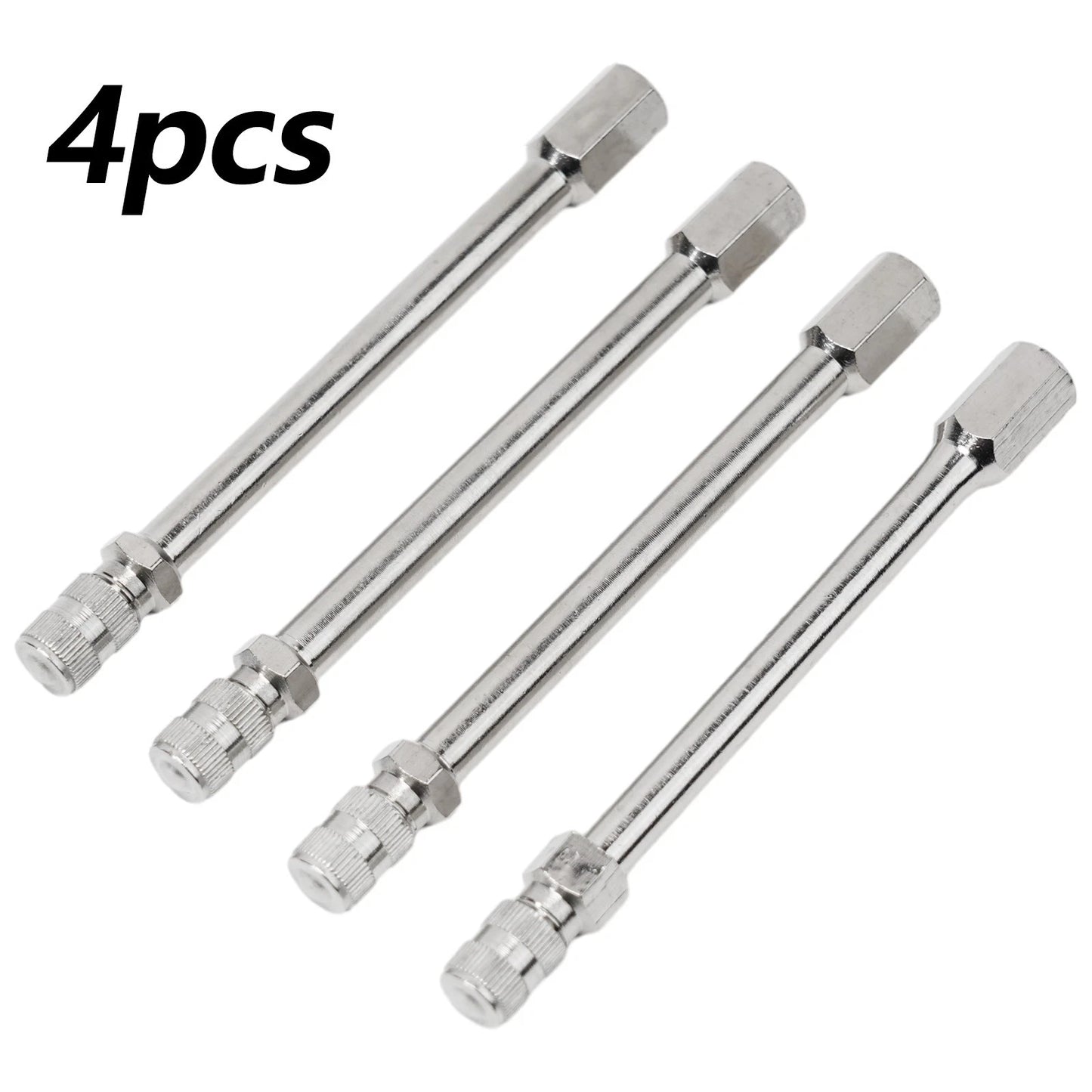 4x 100mm Metal Tire Wheel Valve Extension Cap Stem for Car Truck Van