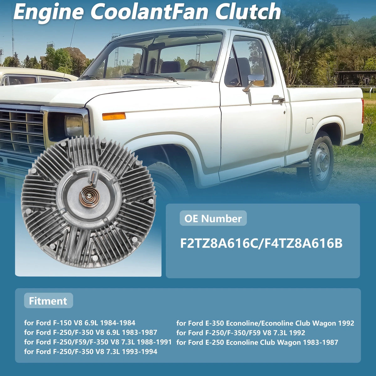 Cooling Fan Clutch for Ford F-150 V8 6.9L (1984)