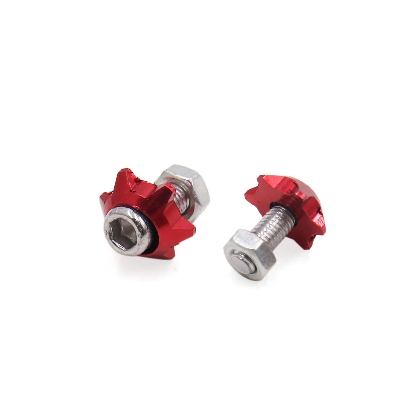 4Pcs 6mm Red Metal Hexagon License Plate Bolts Screws for Motorcycle
