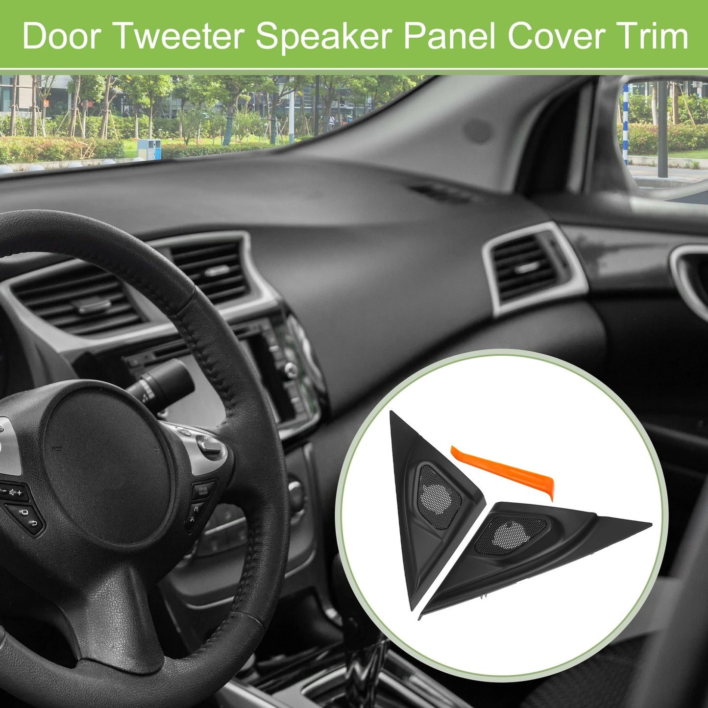 A Pillar Door Tweeter Speaker Cover Trim for Mazda 3 (2004-2009) Black