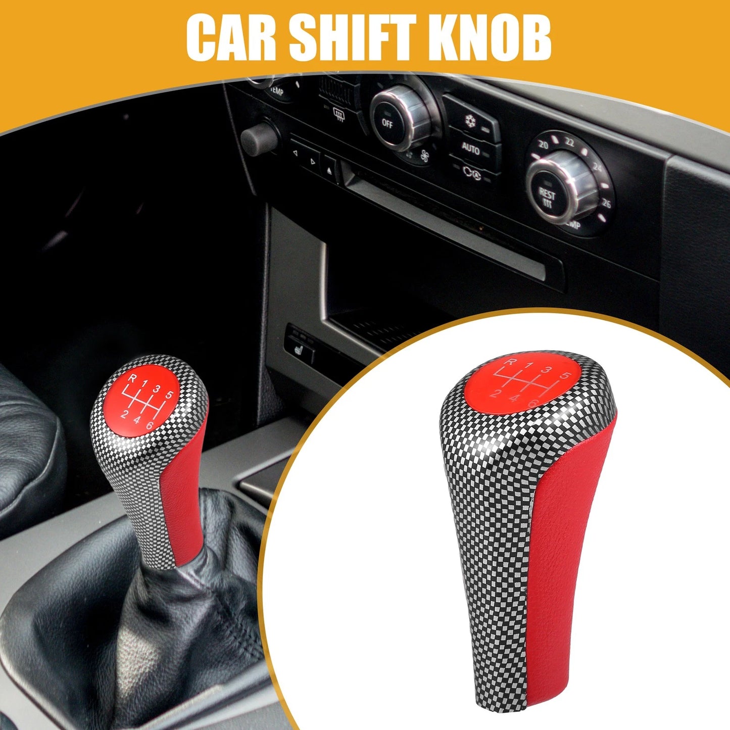 6 Speed Gear Shift Knob for BMW 435i (2014-2016) - Inner Shifter Knob Red