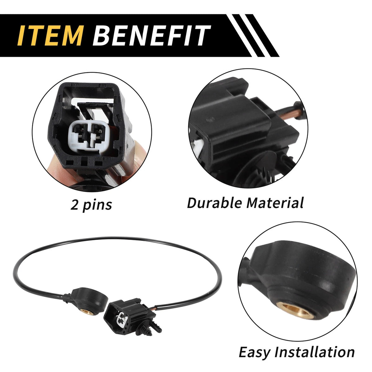 Engine Knock Sensor for Ford F-150 F-350 F-450 (2000-2006) 1 x Black