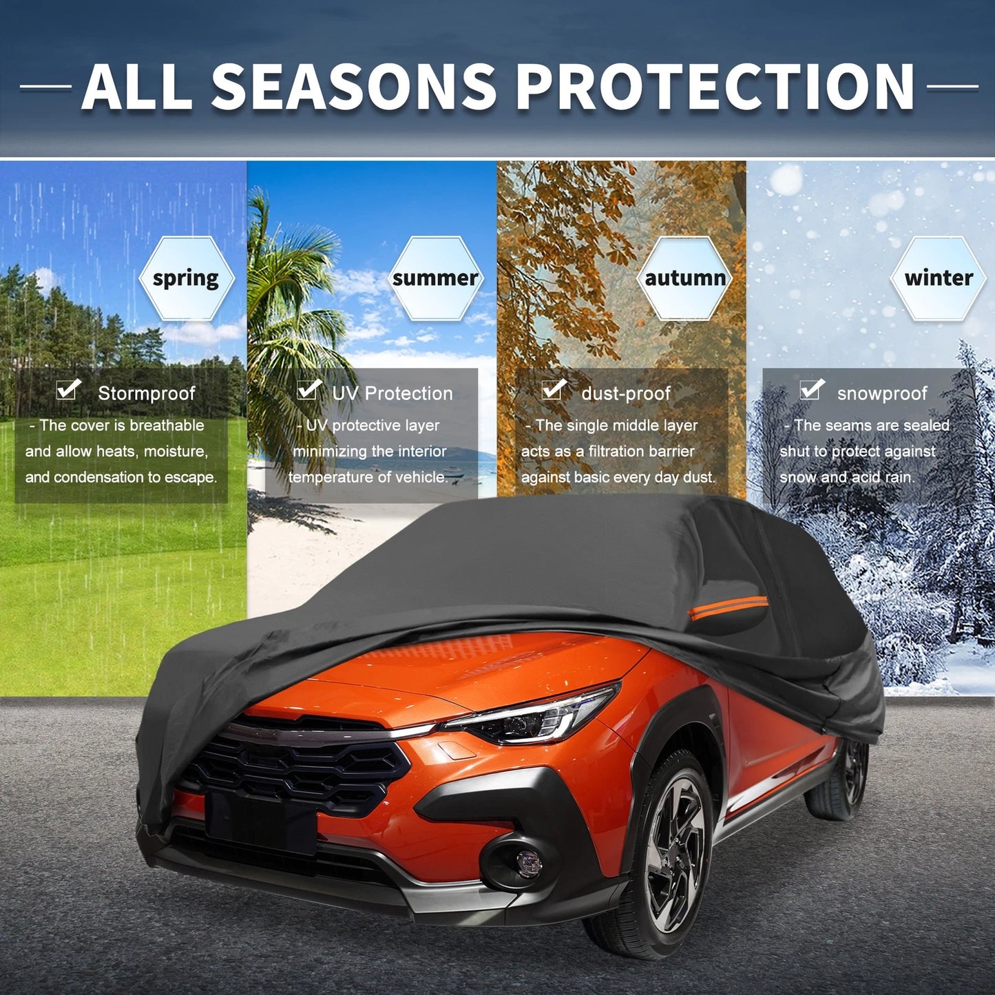 Waterproof Spunlace Cotton Car Cover for Subaru Crosstrek (2018-2023)