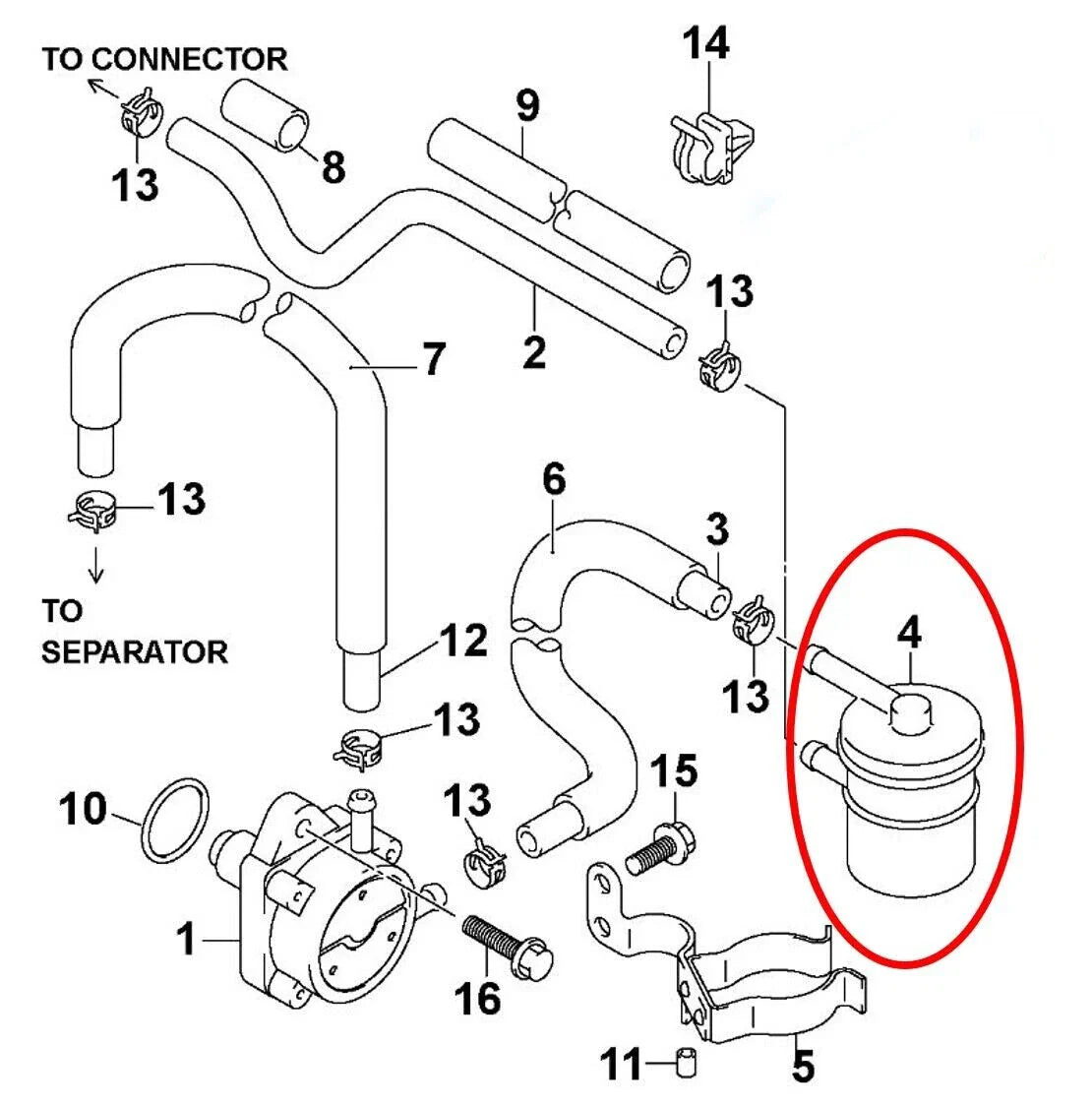 Suzuki Outboards Fuel Filter for DF25/DF30/DF40/DF50/DF60/DF115/DF140 HP