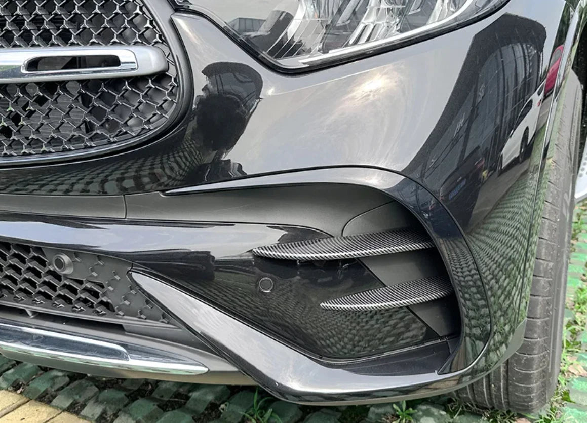 Front Fog Light Carbon Fiber Lid Cover Trim for 2023 Mercedes-Benz GLC X254