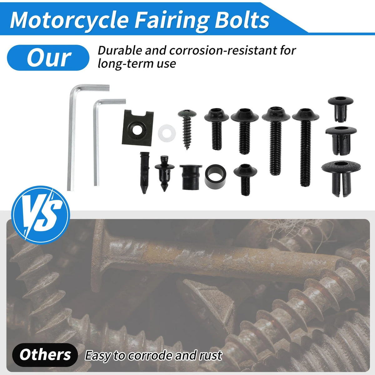 Windshield Bolts for Honda Dirt Bike Aluminum Rubber Black