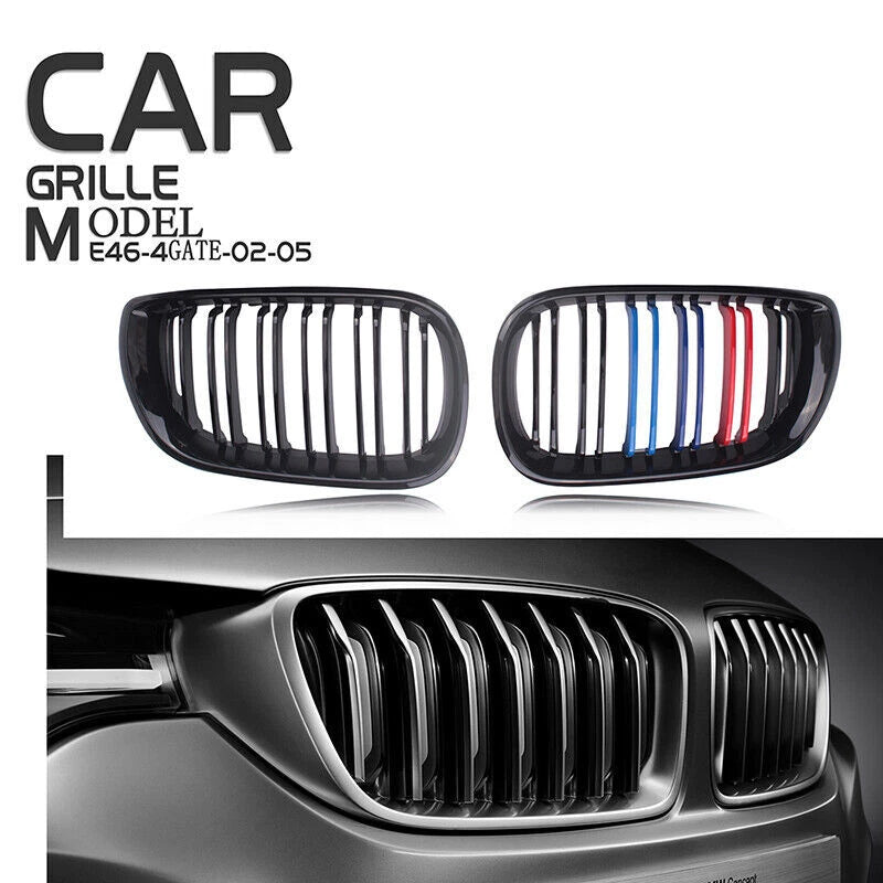 M-Color Front Kidney Grille for BMW E46 320i 325i 330i (2002-2005)