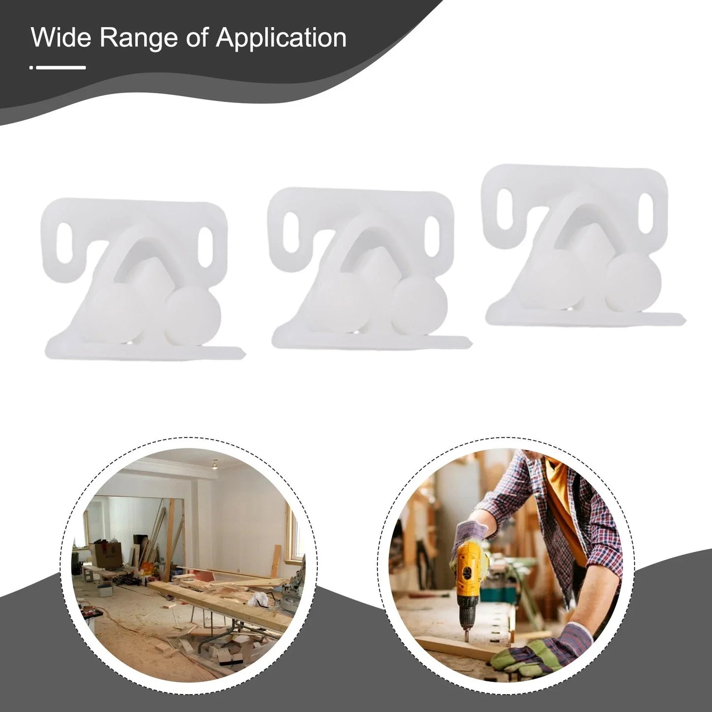 3-Pcs Marine Boat Ball-Catch Door Cupboard Roller Latch ABS Plastic