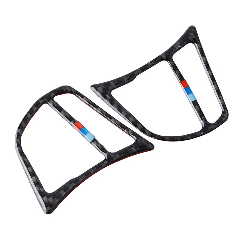 Real Carbon Fiber M Color Steering Wheel Switch Trim for BMW F30 F35 (2003-2018)