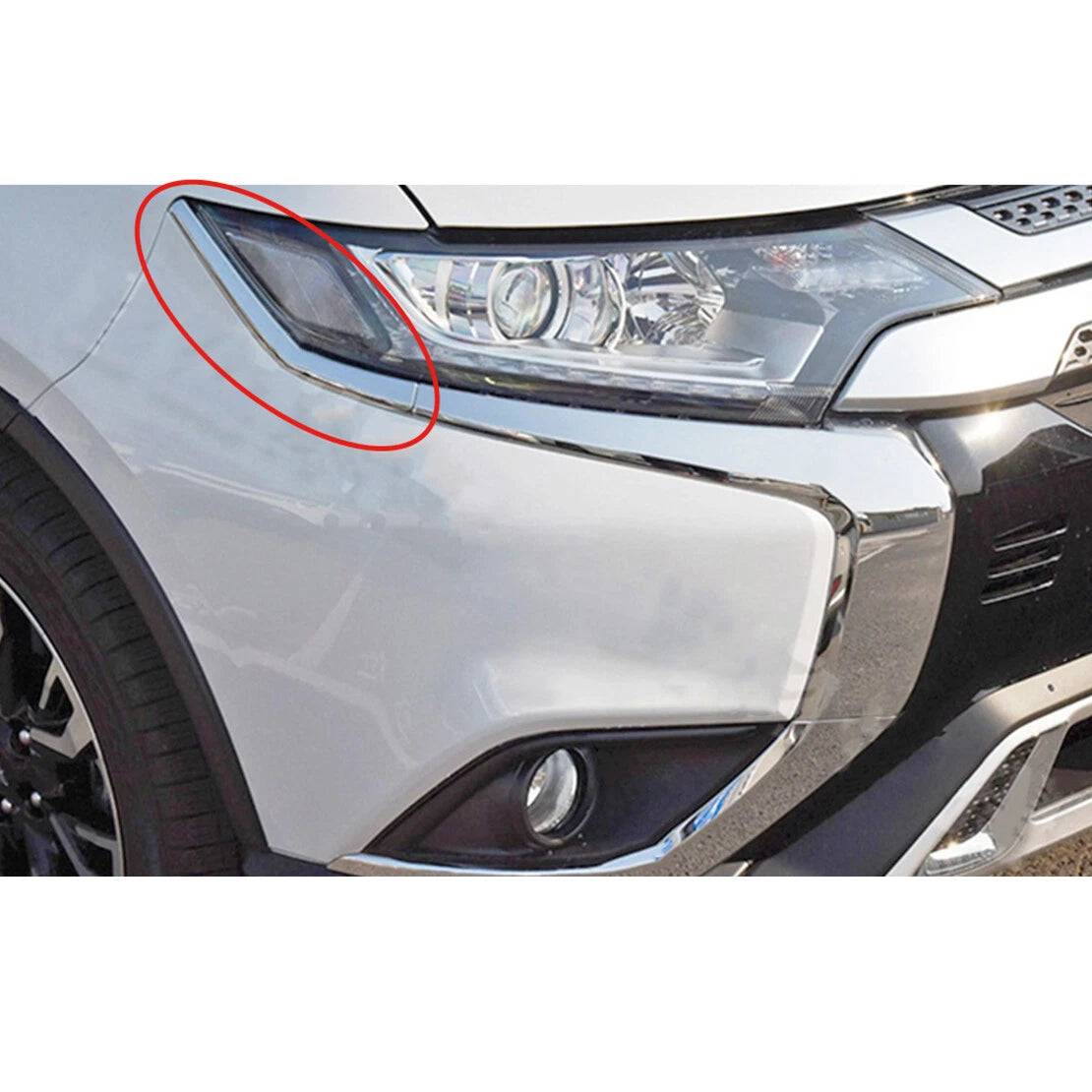 Chrome Trim Molding for 2016-2019 Mitsubishi Outlander RH Front Bumper