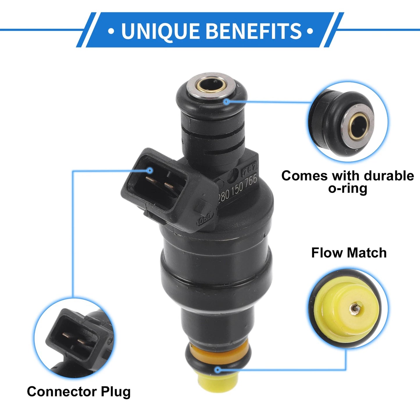 Fuel Injector for Ford Explorer 4.0L V6 (1990-1992) - 1 x No.0280150766