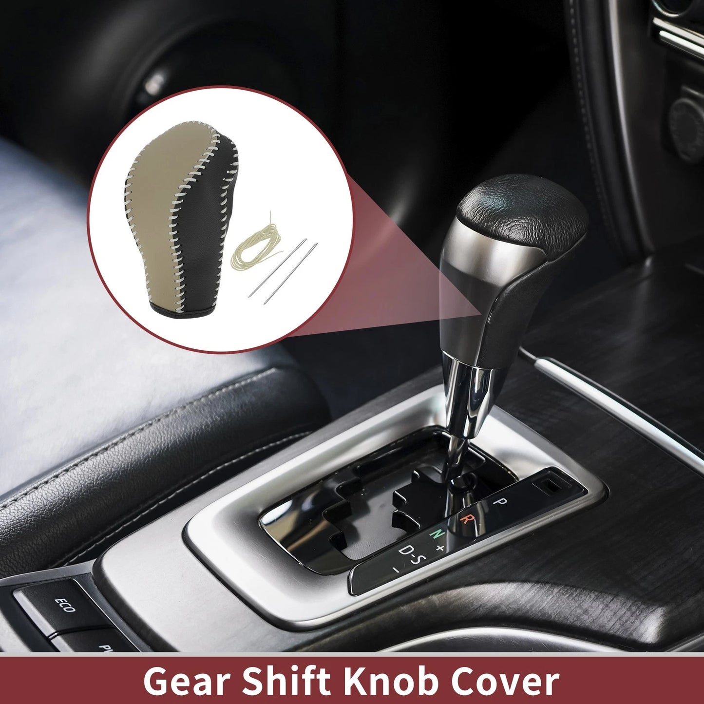 Gear Shift Knob Cover for EX35 (2008-2012) Faux Leather Black Beige
