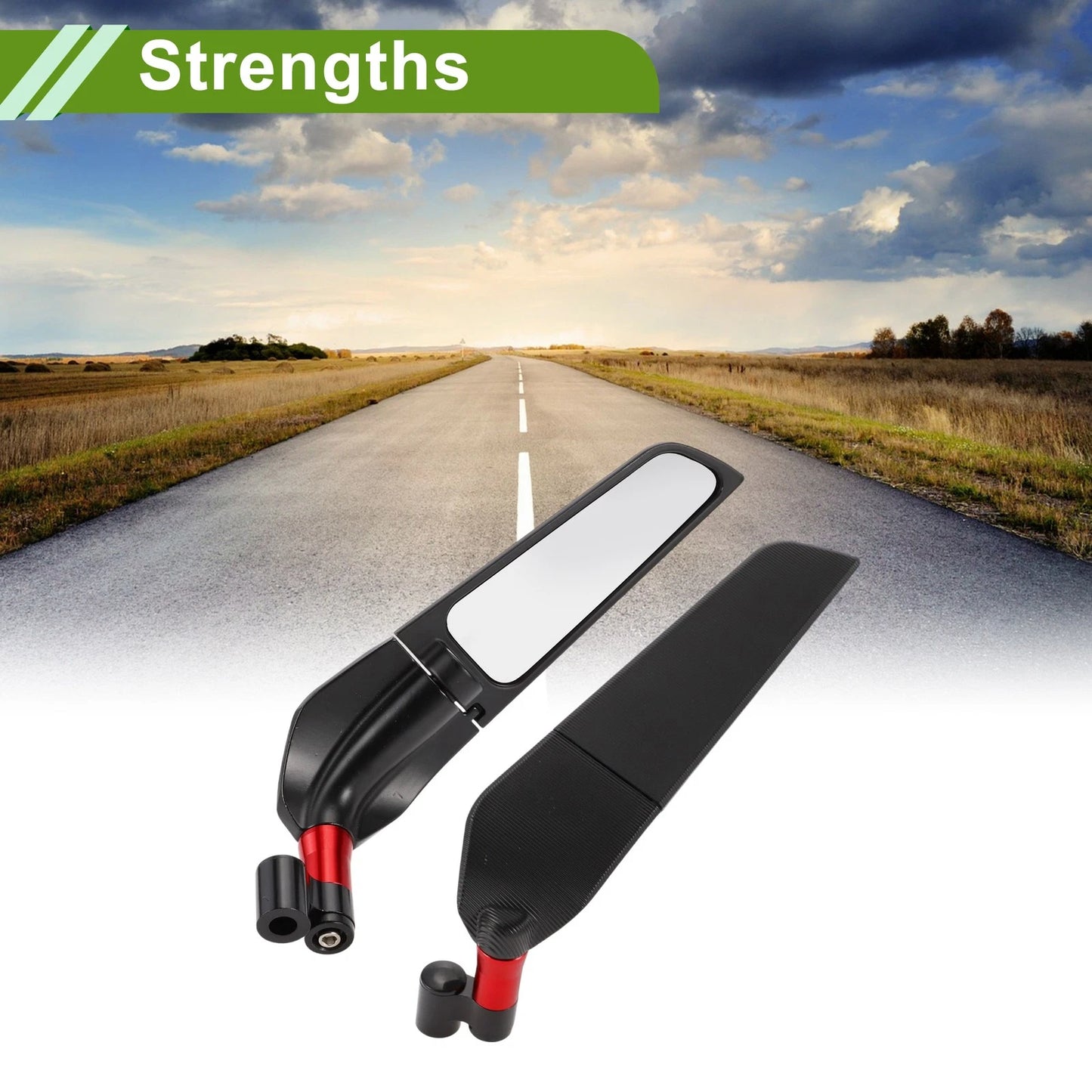 M8/M10 / Motorcycle Rear View Mirrors Black Red Aluminum Alloy for M8/M10