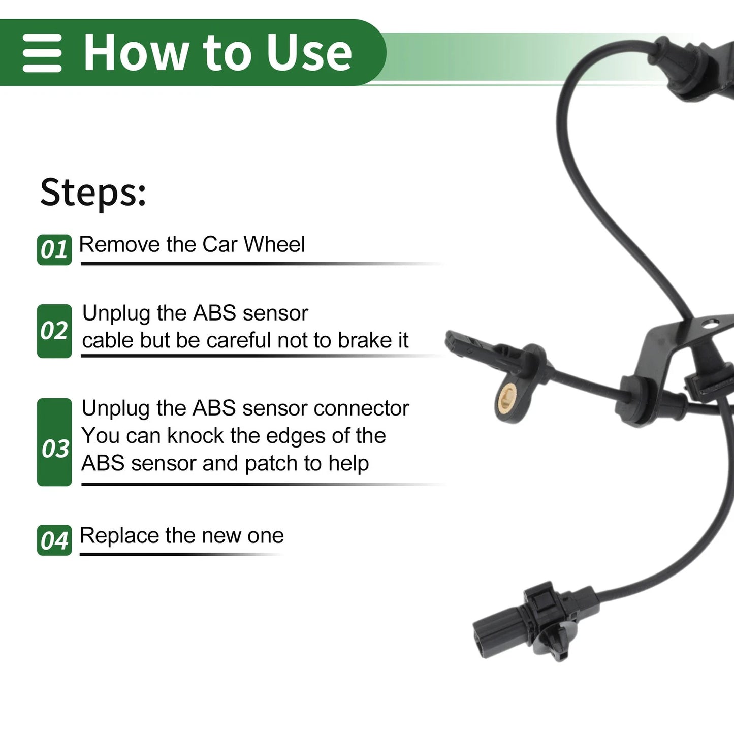 ABS Wheel Speed Sensor 1 Pcs for Acura TL (2009-2014)