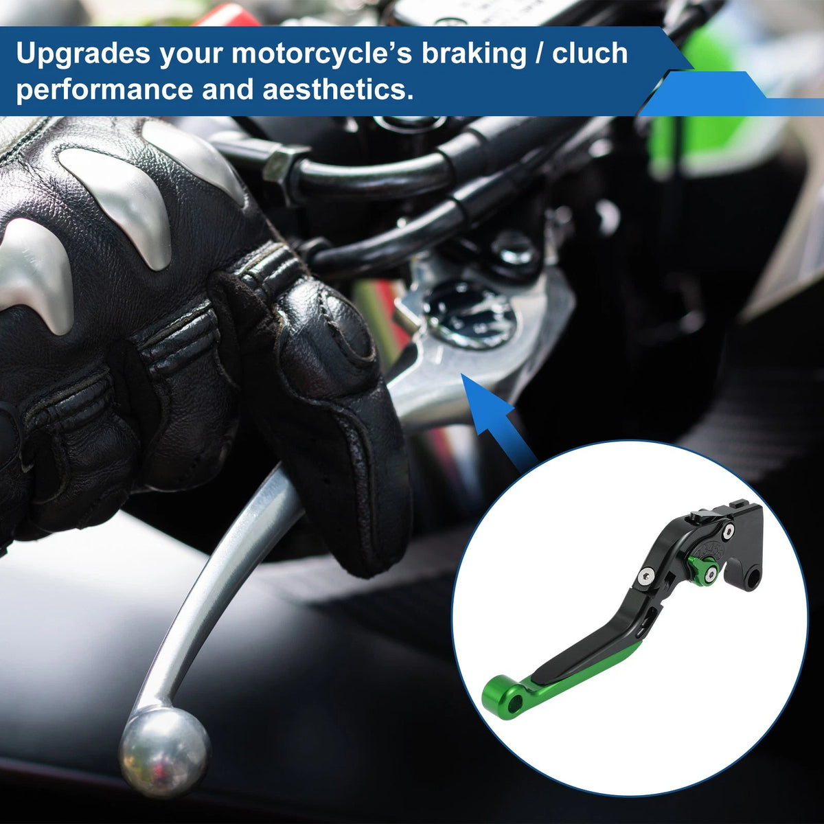 1 Set Adjustable Brake Clutch Levers for Yamaha YZF R1 Black Green (2002–2003)