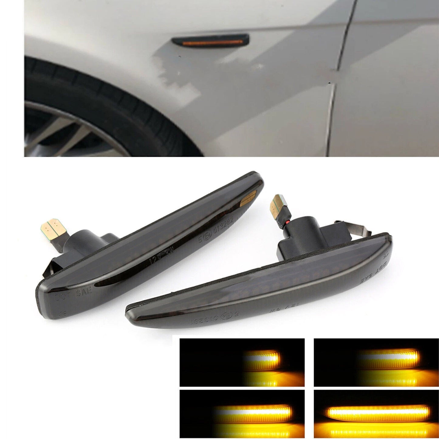 2 x LED Side Marker Lights Yellow for BMW E65 E66 E67 7-Series (2002-2008)