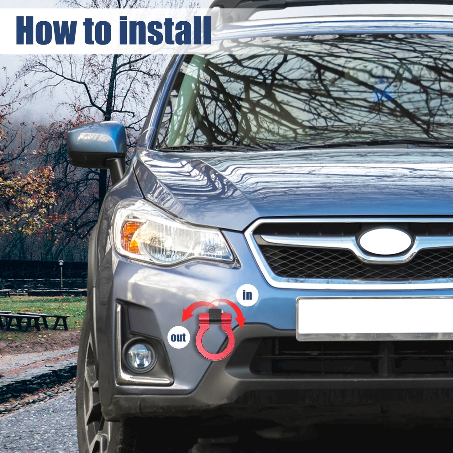 Red Front Bumper Tow Hook Screw for Subaru