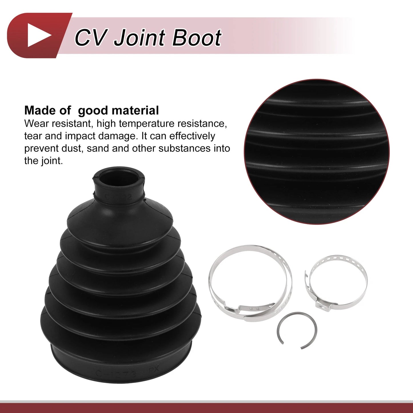 Outer CV Joint Boot Kit w/ Clamps for Toyota Highlander (2008-2013)