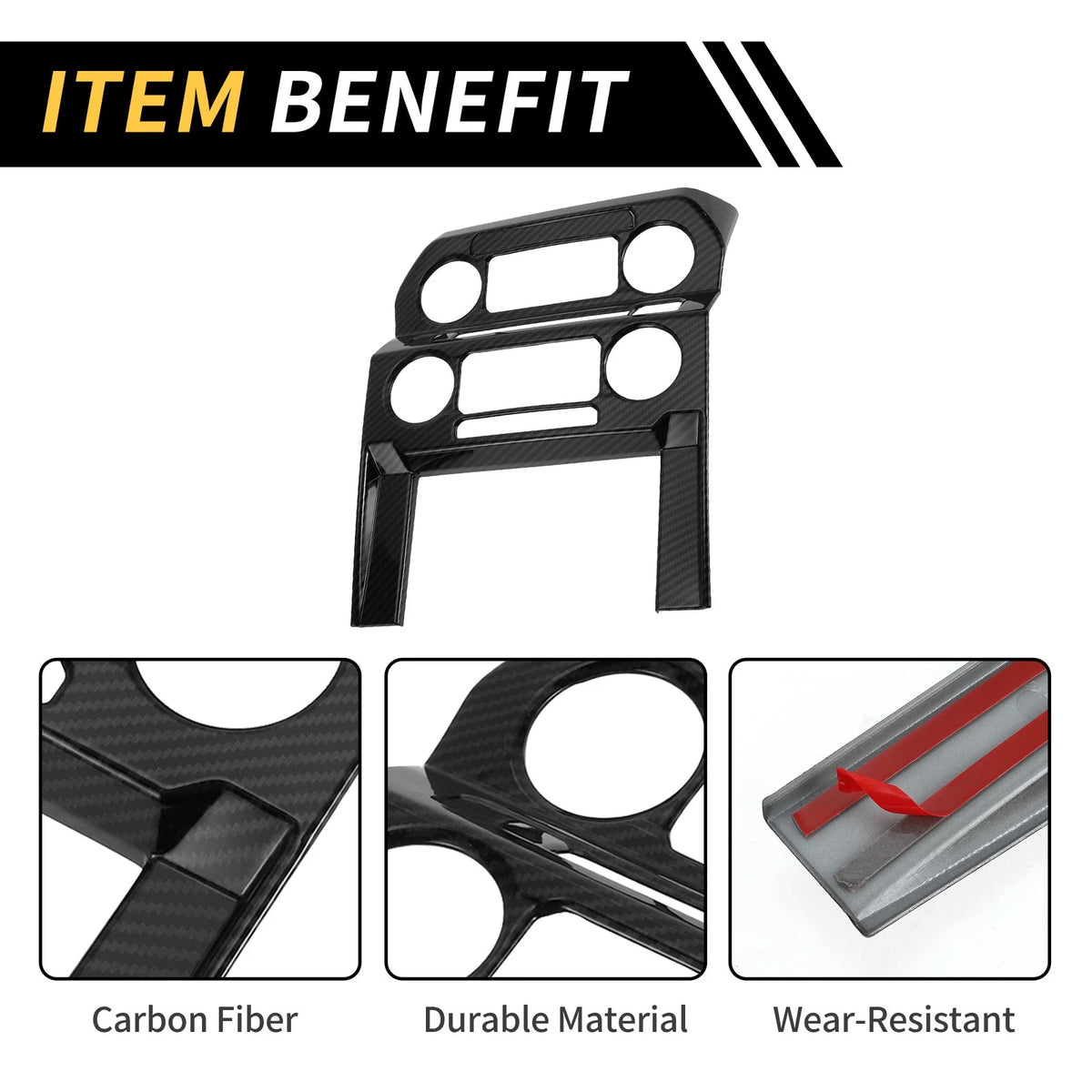 Central Control Panel Cover Trim for Ford F-150 (2015-2020) Carbon Fiber Black