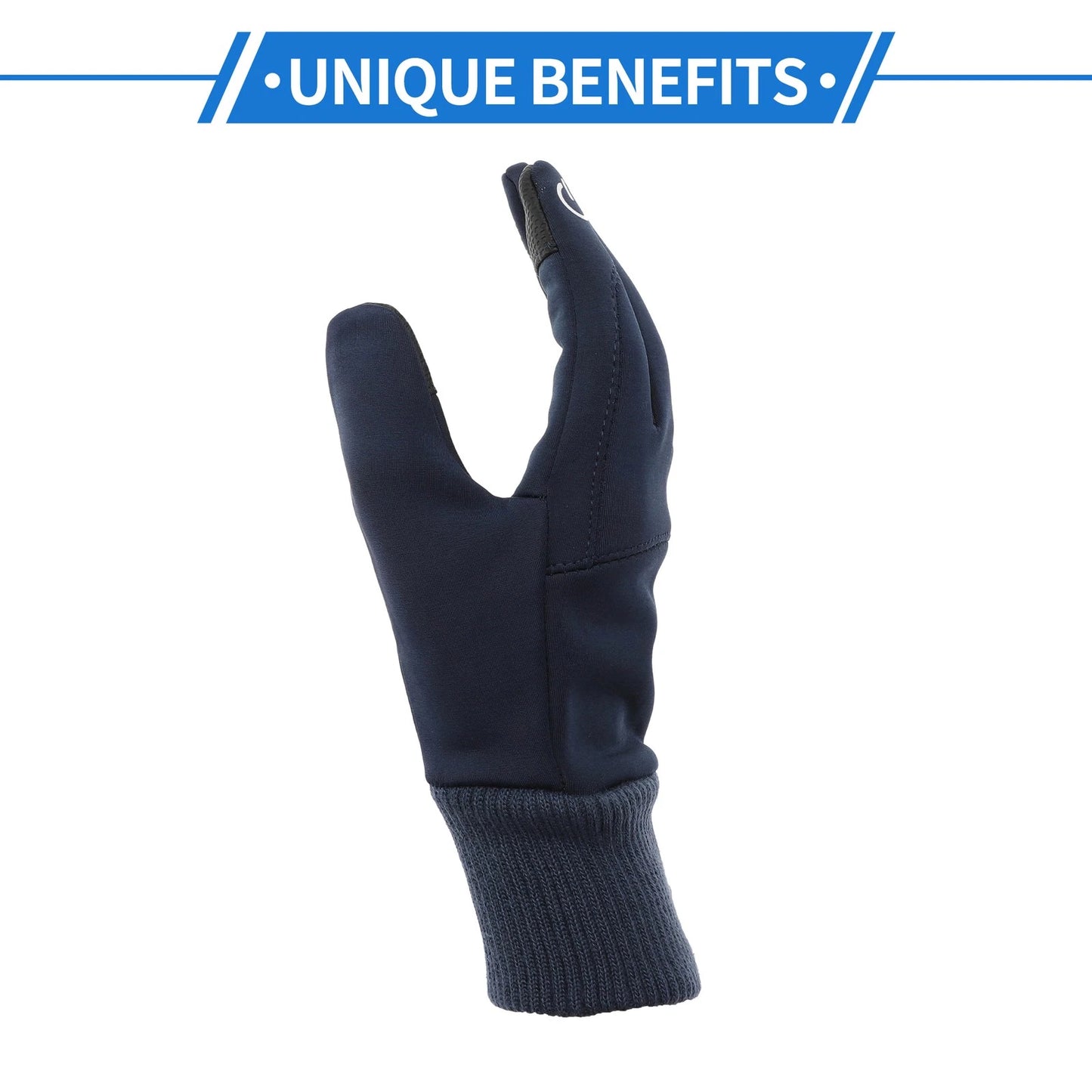L Motorcycle Gloves Breathable Full Finger Polyester Outdoor Gloves Blue 1 Pair