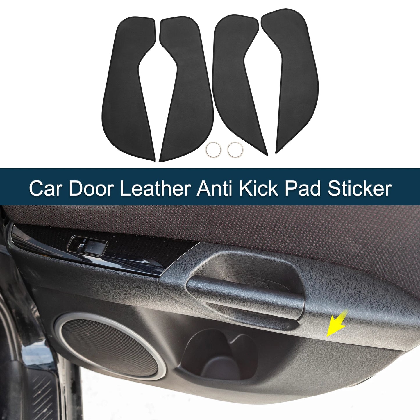 Car Door Leather Anti Kick Pad Sticker for BMW X1 (2016) - 1 Set Black