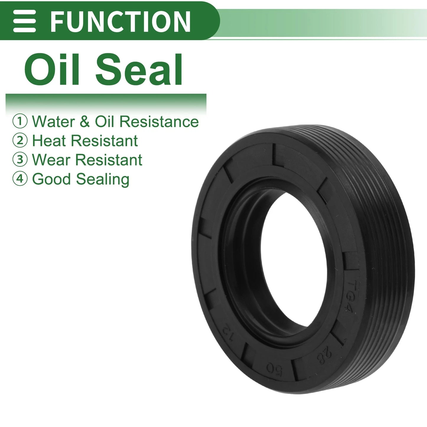Oil Seal 28x50x12mm NBR Rubber Seal Ring Black