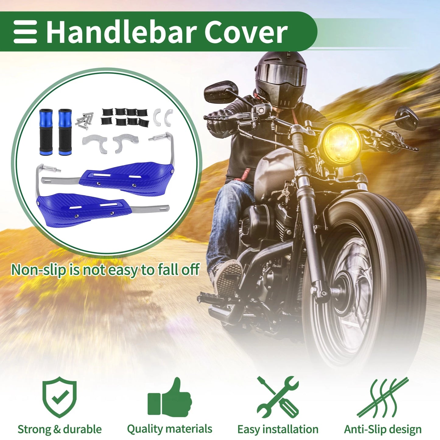 1 x Blue Hand Grips Cover for Motorcycle