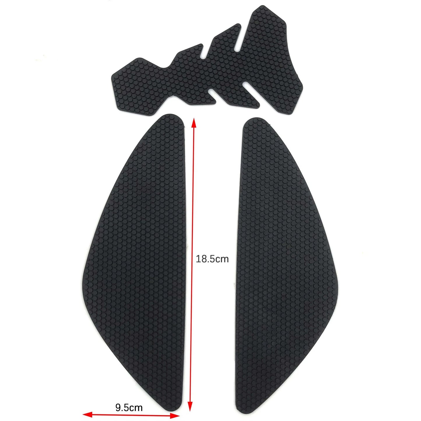 3 x Black Gas Tank Traction Grip Side Pad Covers for KAWASAKI Z650RS (2021-2023)