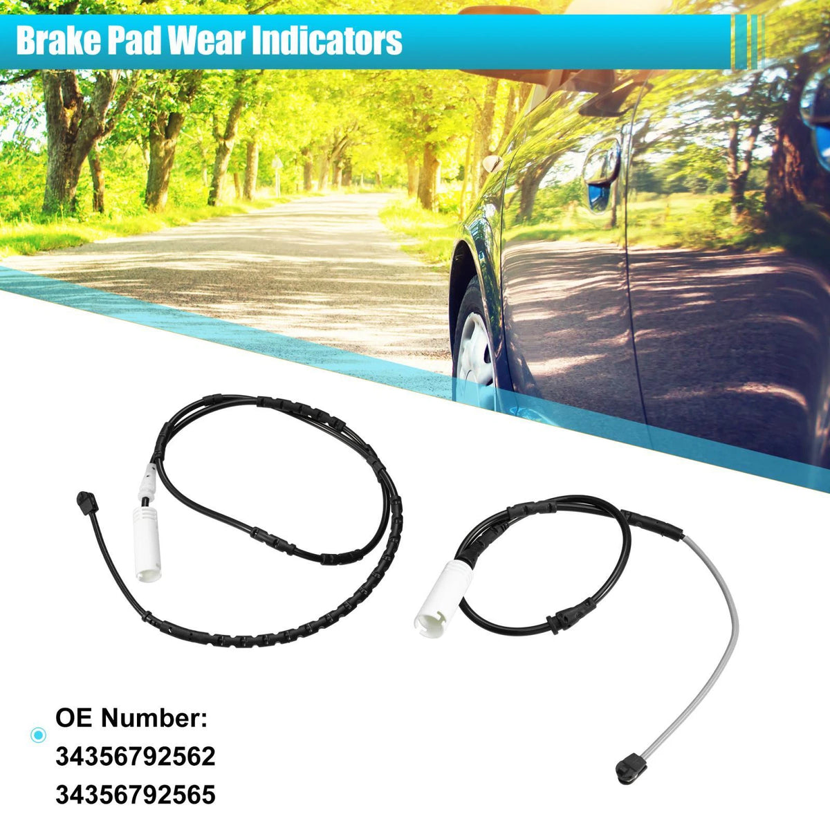 2 x Front Rear Brake Pad Wear Sensors for BMW X1 (2013-2015)