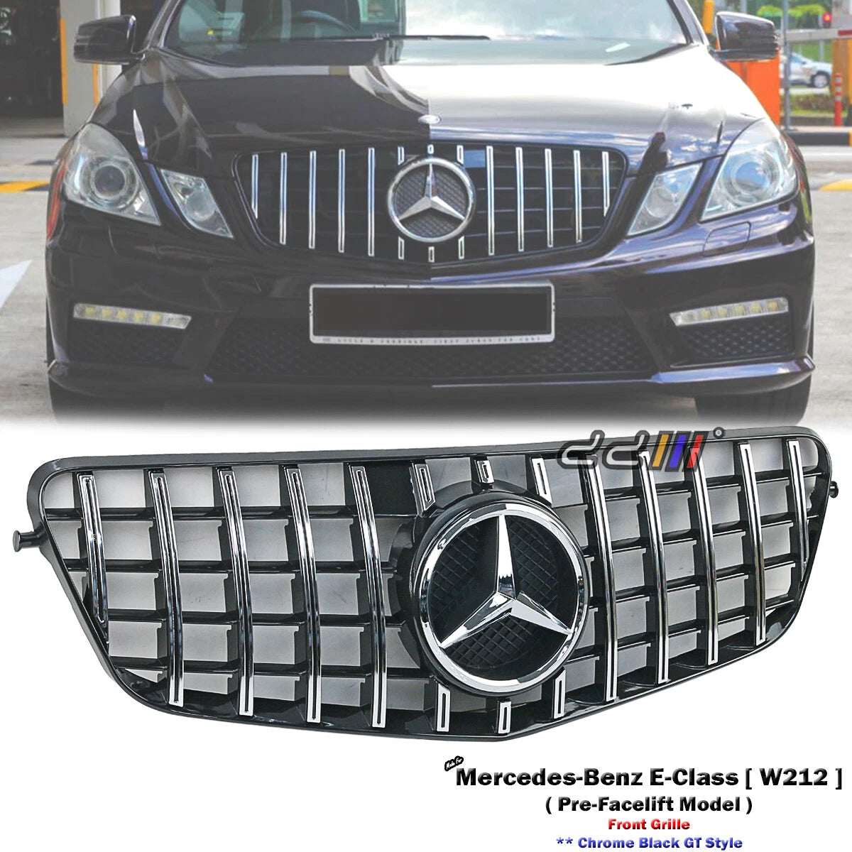 Chrome GT Grille for Mercedes Benz W212 E-Class E180 E200 E300 (2009-2013)