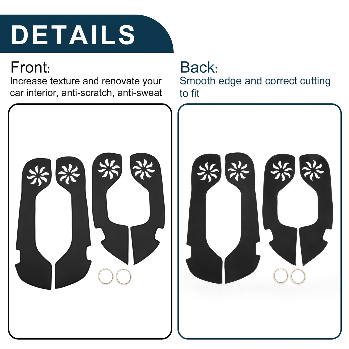 Car Door Anti Kick Pad Sticker Protector for Toyota Crown (2015) - Black