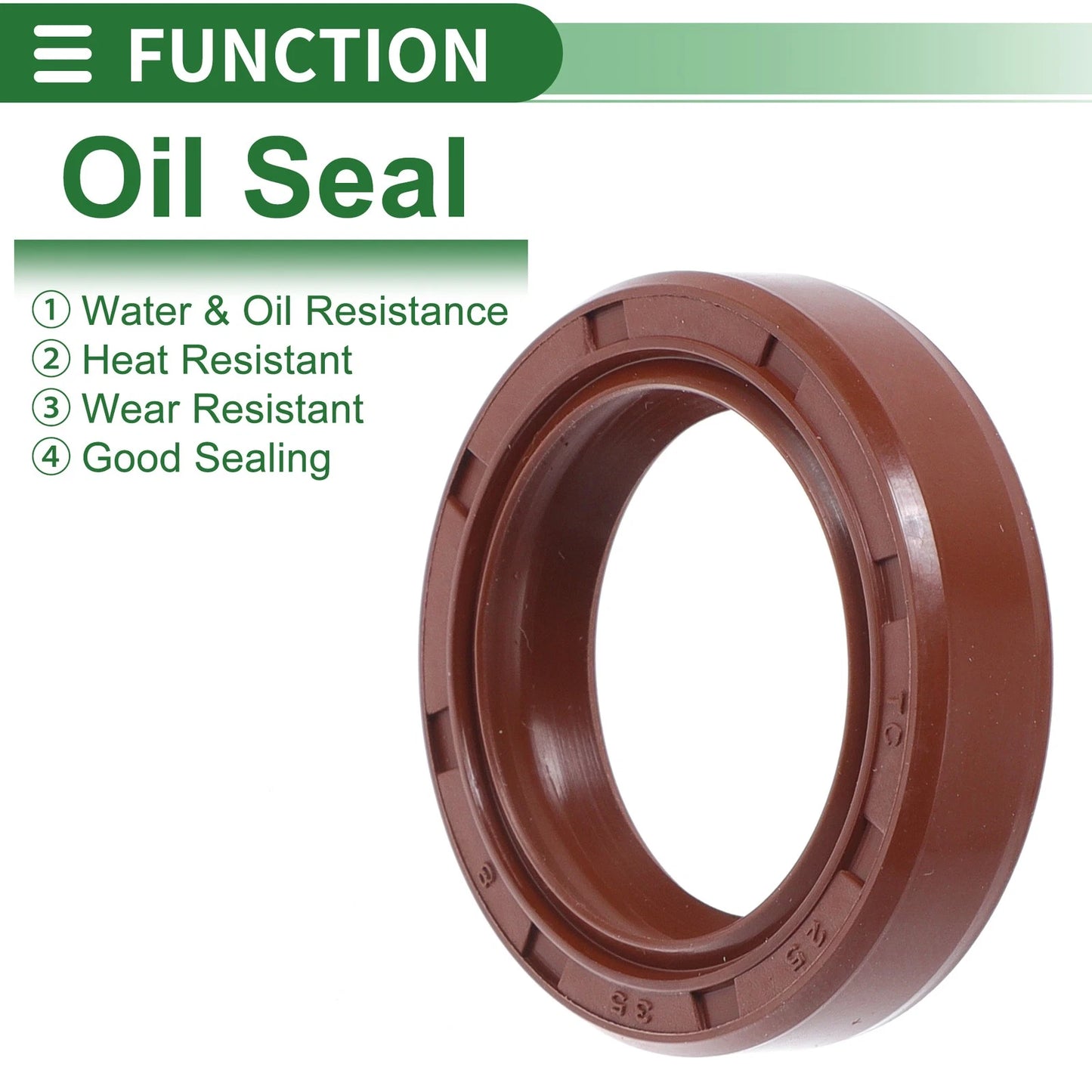 Oil Seal / 25x35x8mm / Rotary Shaft Seal FKM Rubber Brown 5 Pcs