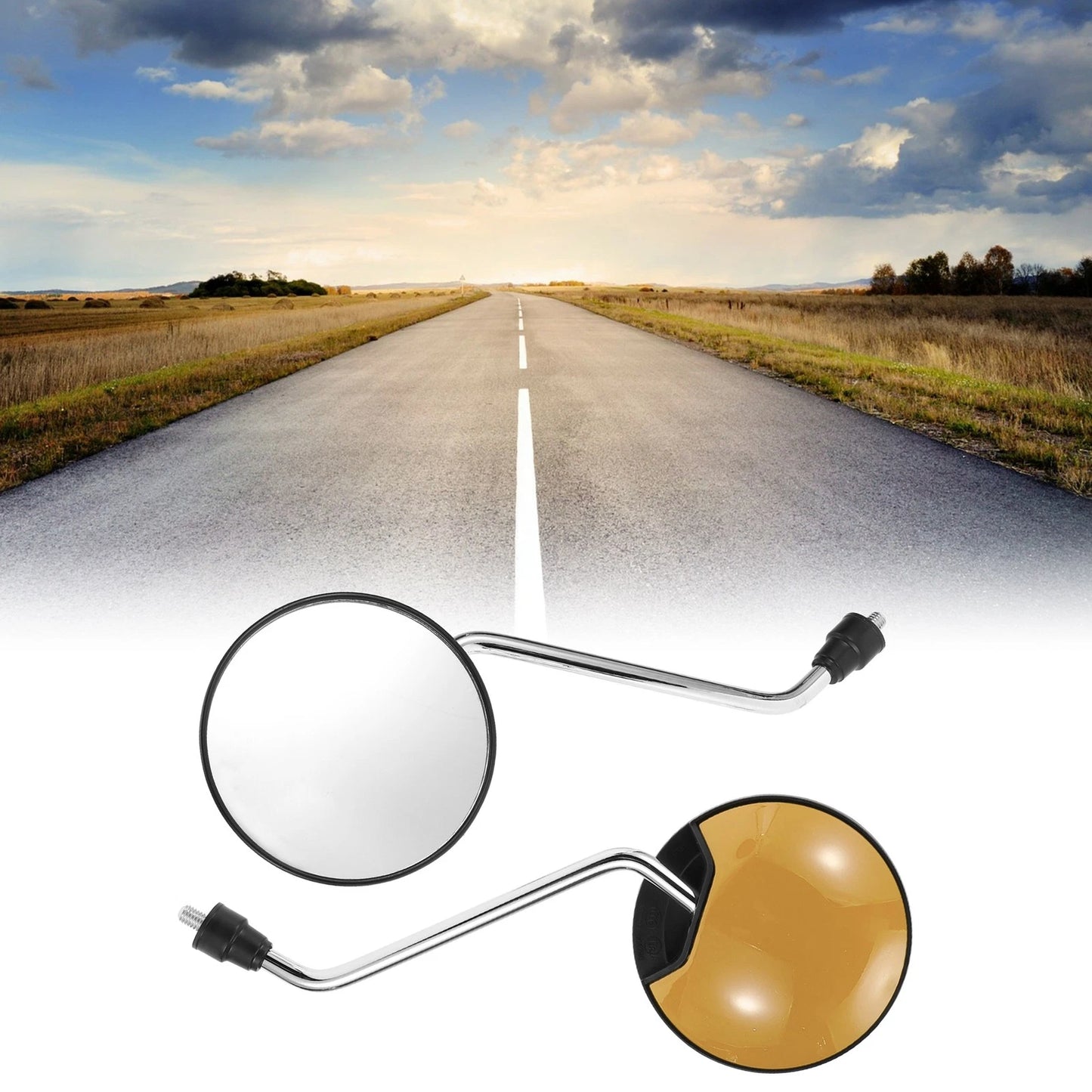 Rear View Mirrors for M8 Motorcycle Silver Tone Gold Tone Iron