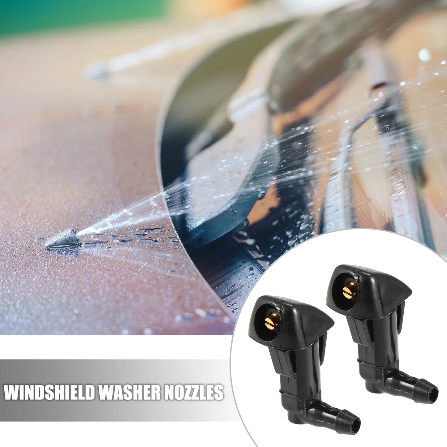 Windshield Washer Nozzles Kit with Connectors for Honda