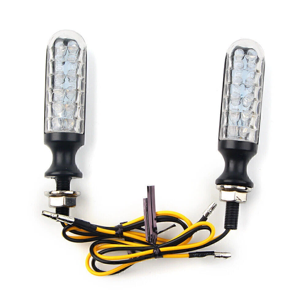 2 x Universal Motorcycle Turn Signal Lights for Various Models (12V)