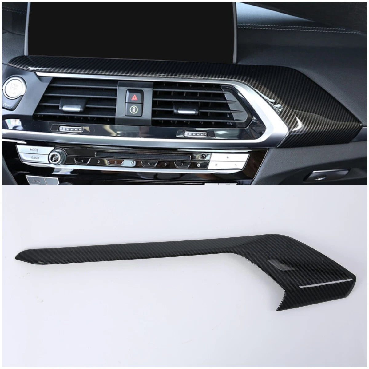 Carbon Fiber Interior Console Frame Cover Trim for BMW X3 G01 (2018-2021)