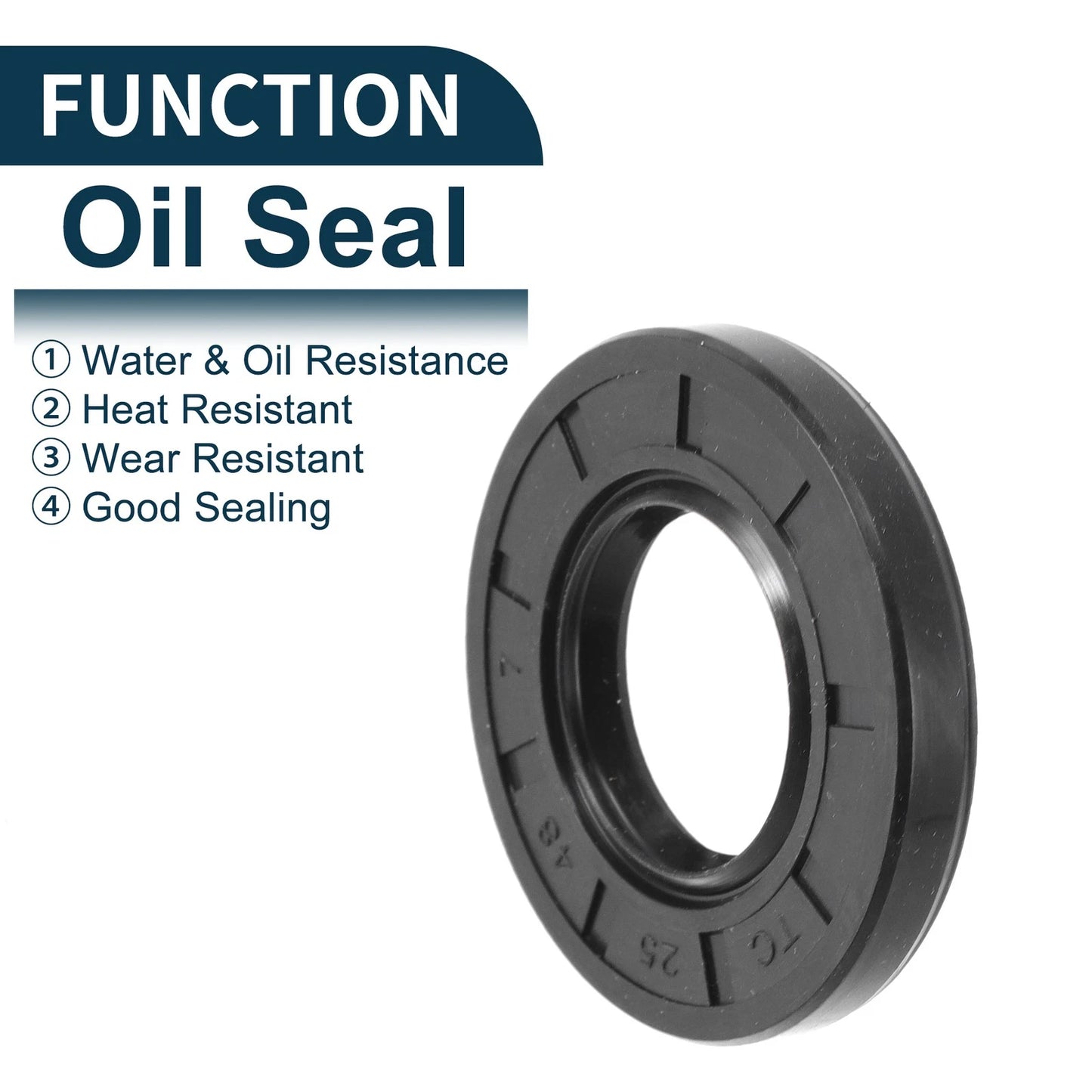 Oil Seal 25x48x7mm 5 x Rotary Shaft Seal NBR Rubber