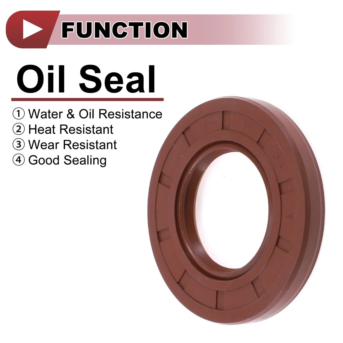 Oil Seal 35x65x8mm Rotary Shaft Seal FKM Rubber Brown 2 x for Make Model