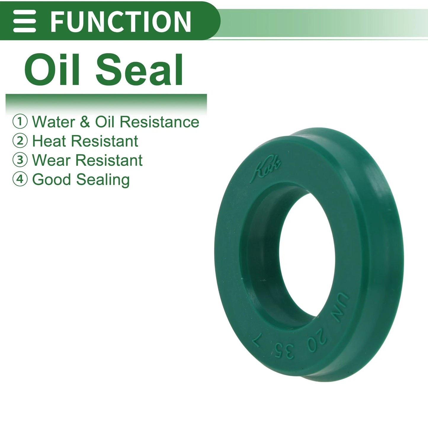 Oil Seal Rotary Shaft Seal TPU 20x35x7mm Green 5 Pcs