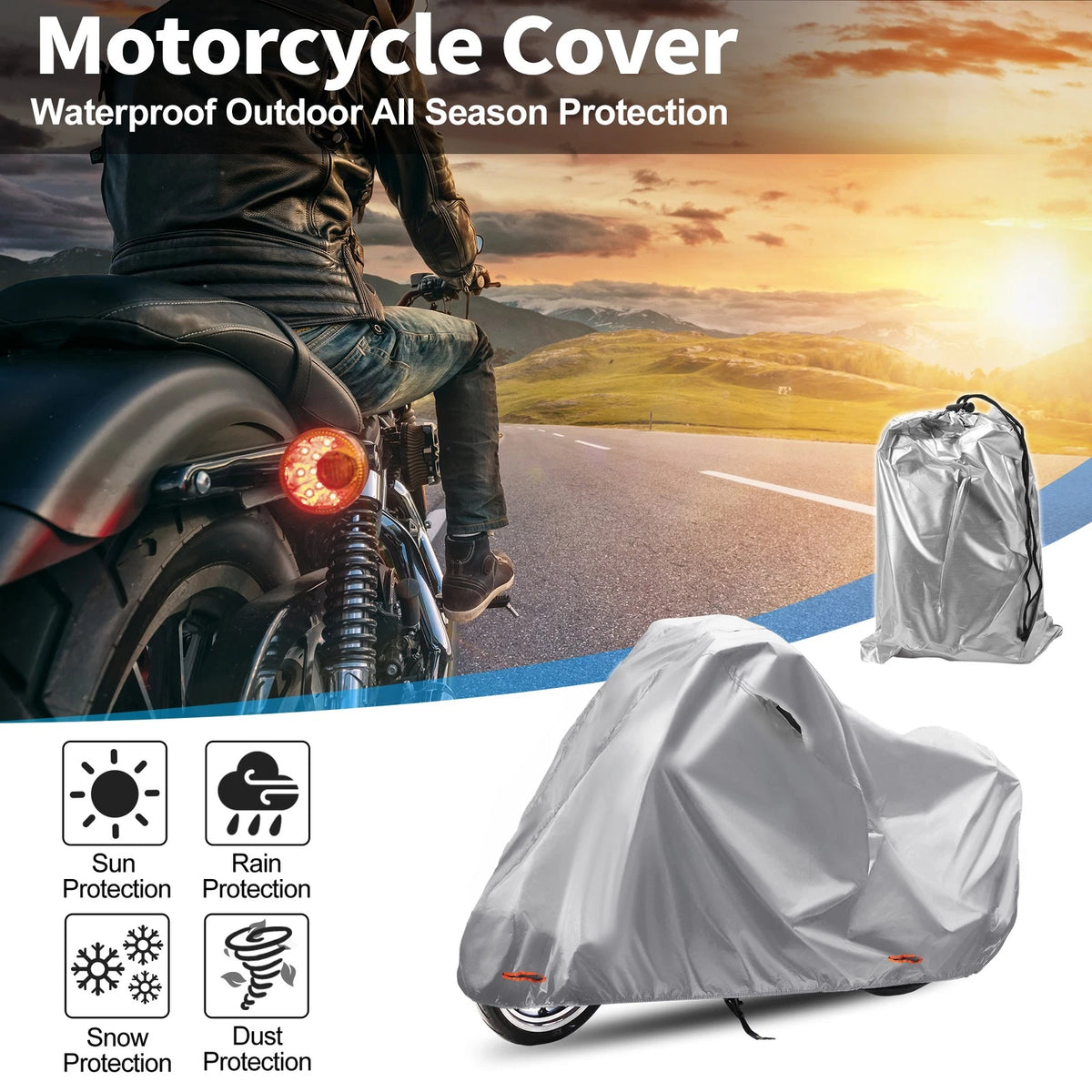 Motorcycle Cover 210D-PU Grey for Honda CT125 Hunter Cub (2020–2023)