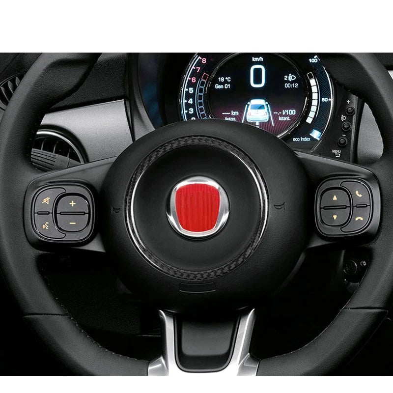 Dry Carbon Fiber Steering Wheel Center Trim Ring Fit for Fiat 500 2012-2019