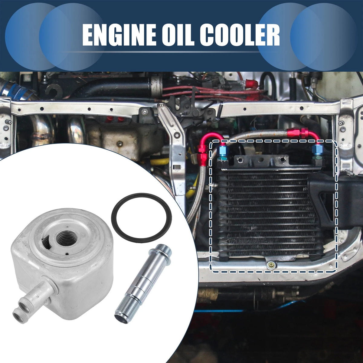 Engine Oil Cooler w/ O-ring Seals & Bolt for Ford F-150 (1997-2003)
