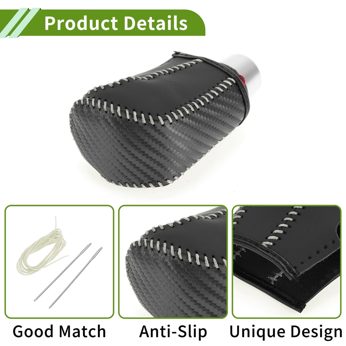 Car Gear Shift Knob Cover for Honda Civic (2016-2021) Black Carbon Fiber