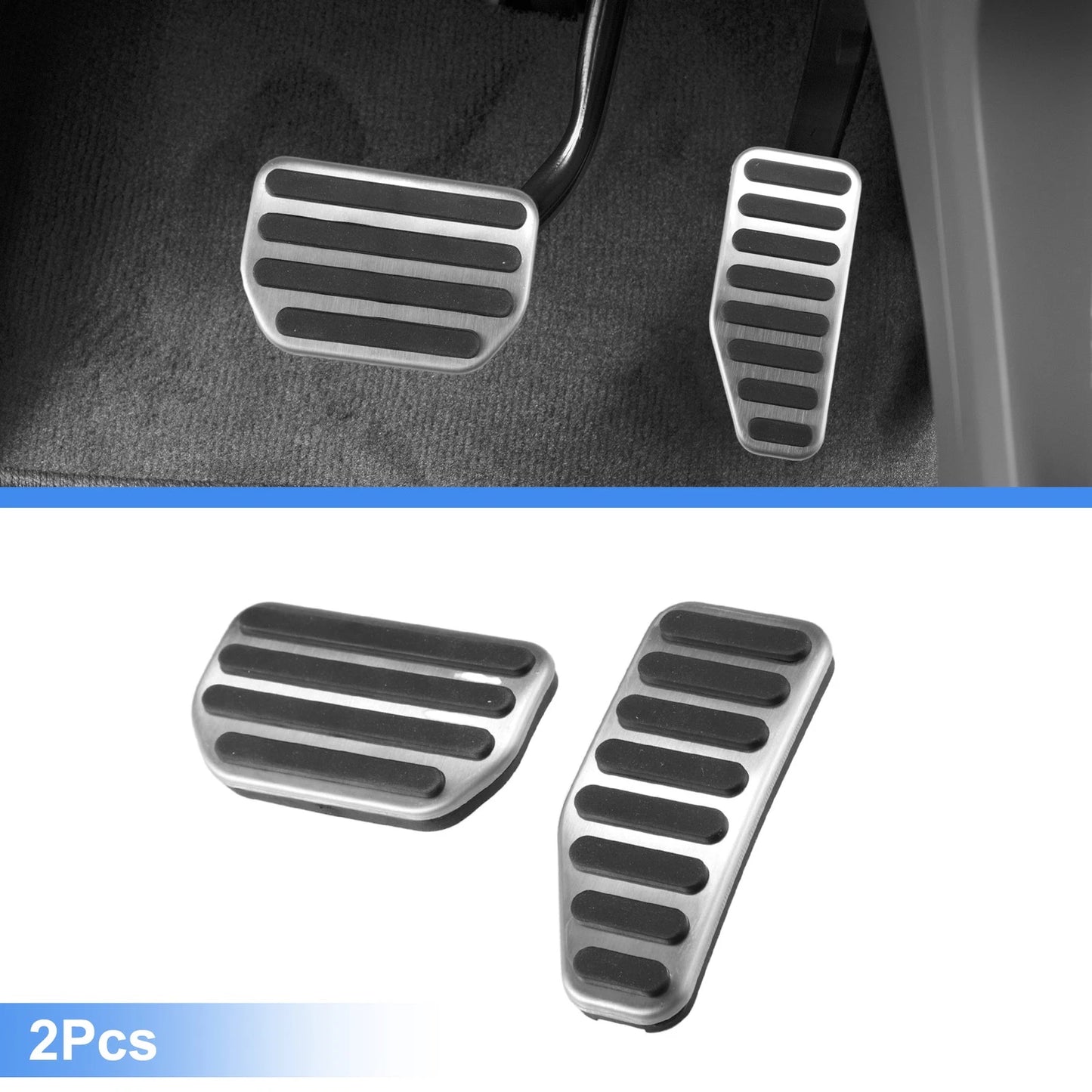 Car Gas Brake Pedal Covers for Suzuki Jimny (2018-2022) Silver Tone