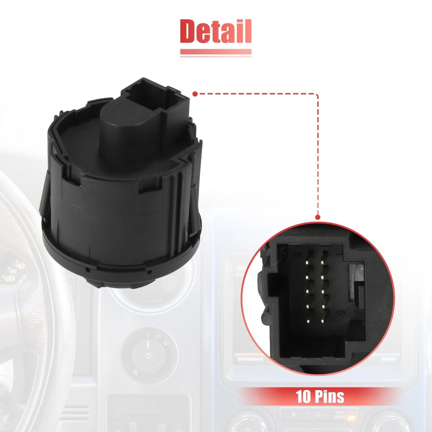 Headlight Switch Knob for Ford F-150 2009-2017 (Fits 2 x Knobs)