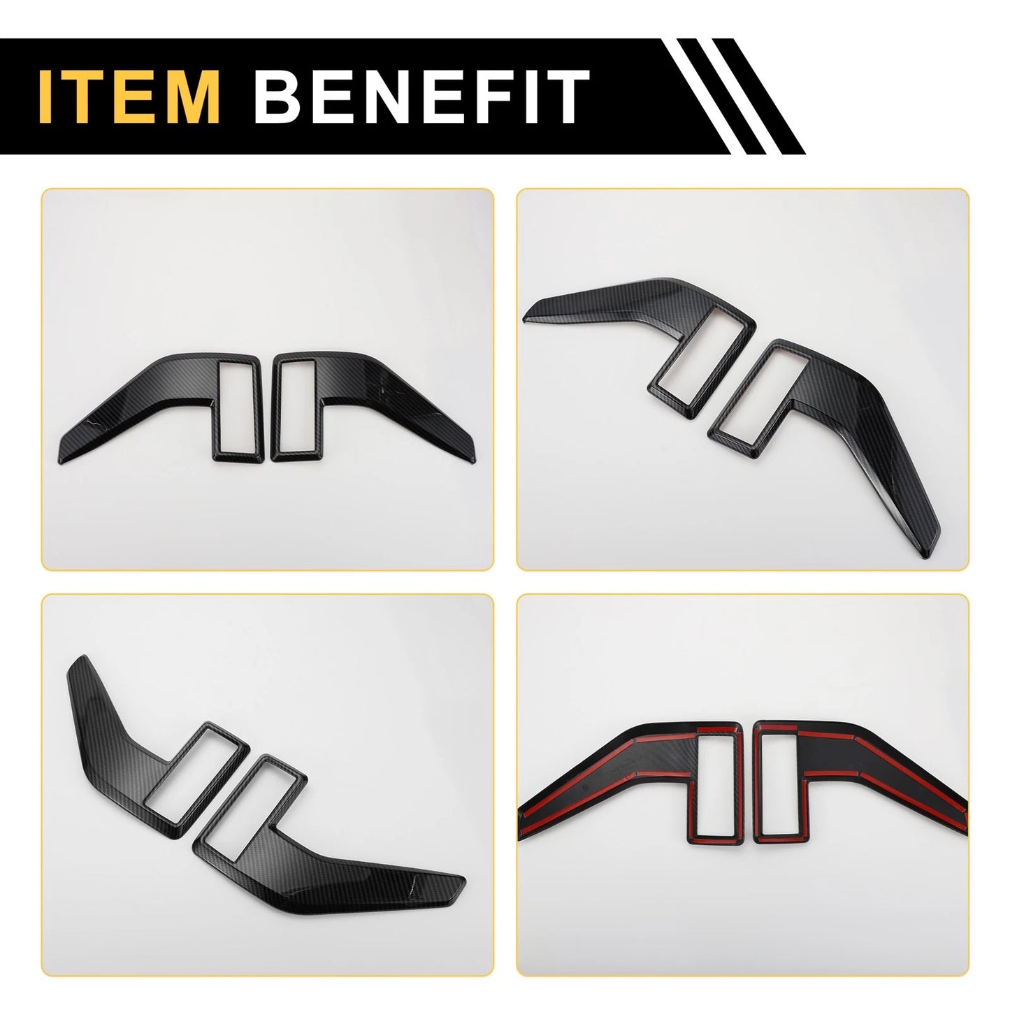 Fender Vent Cover Trim for Ford F-150 2021-2024 Carbon Fiber Pattern 1 Set