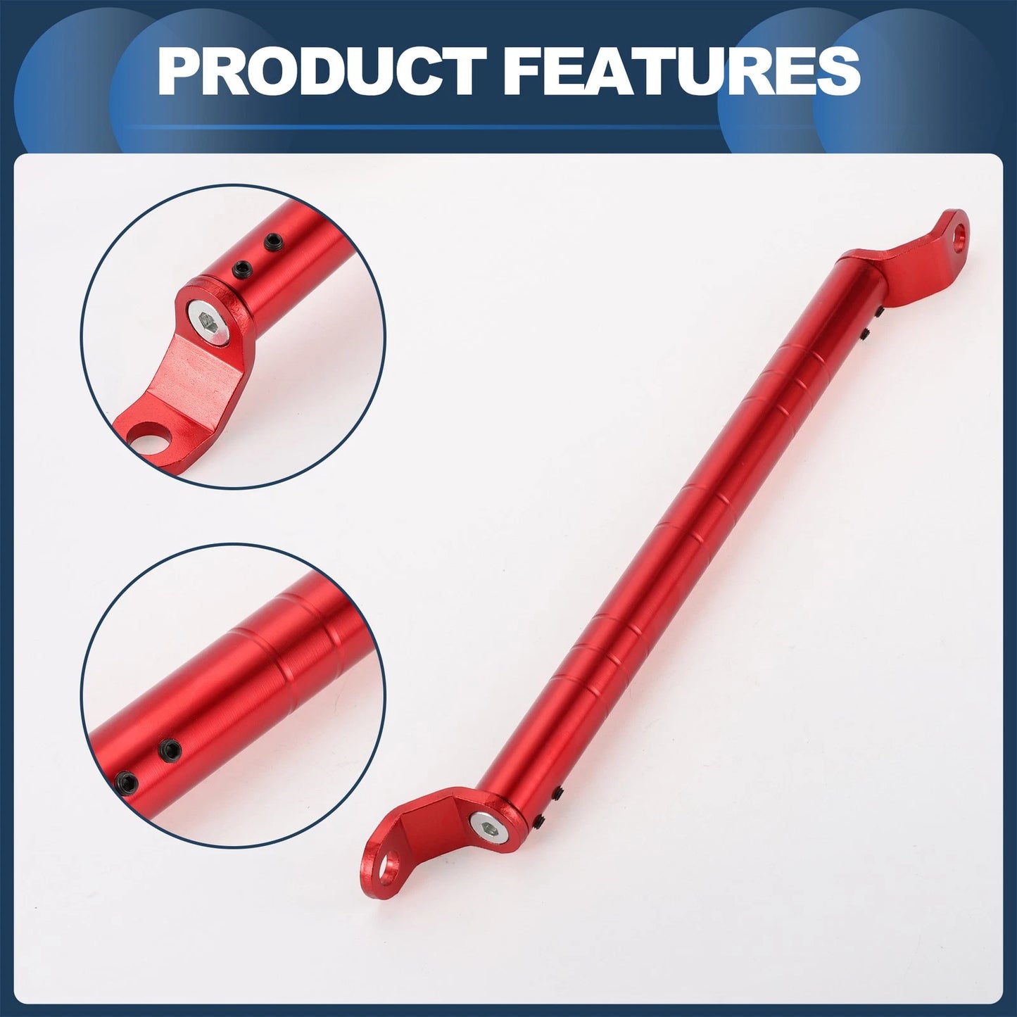 Motorcycle Cross Bar / 34cm / Mirror Mount for Motorcycle Handlebar Red