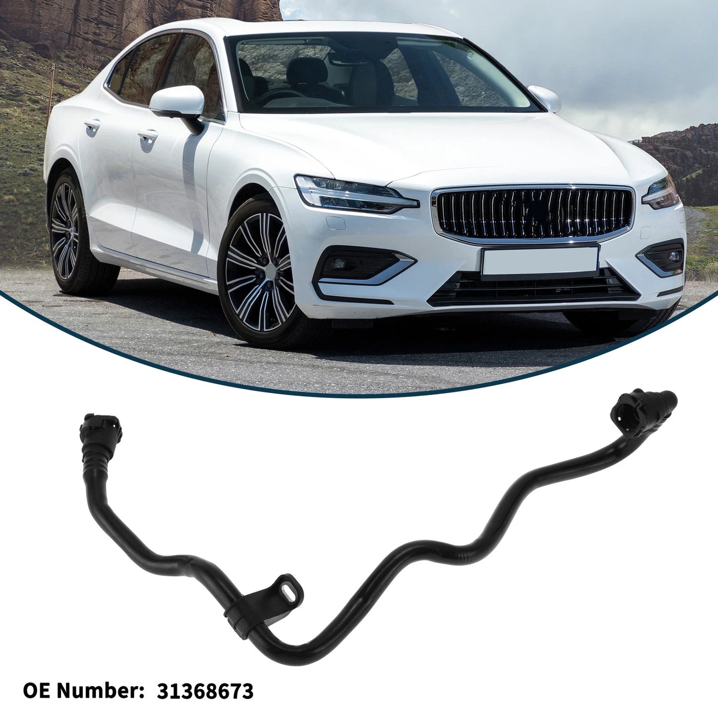 Radiator Hose for Volvo S60 (2019-2022) Plastic Coolant Hose Black 1Pc