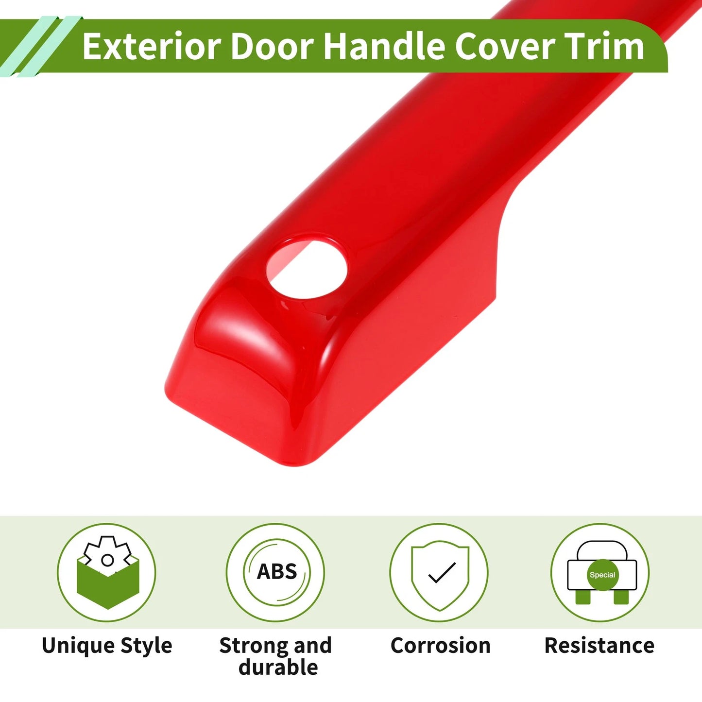 Exterior Door Handle Cover Trim for Ford Bronco (2021-2025) Red ABS 1 Set