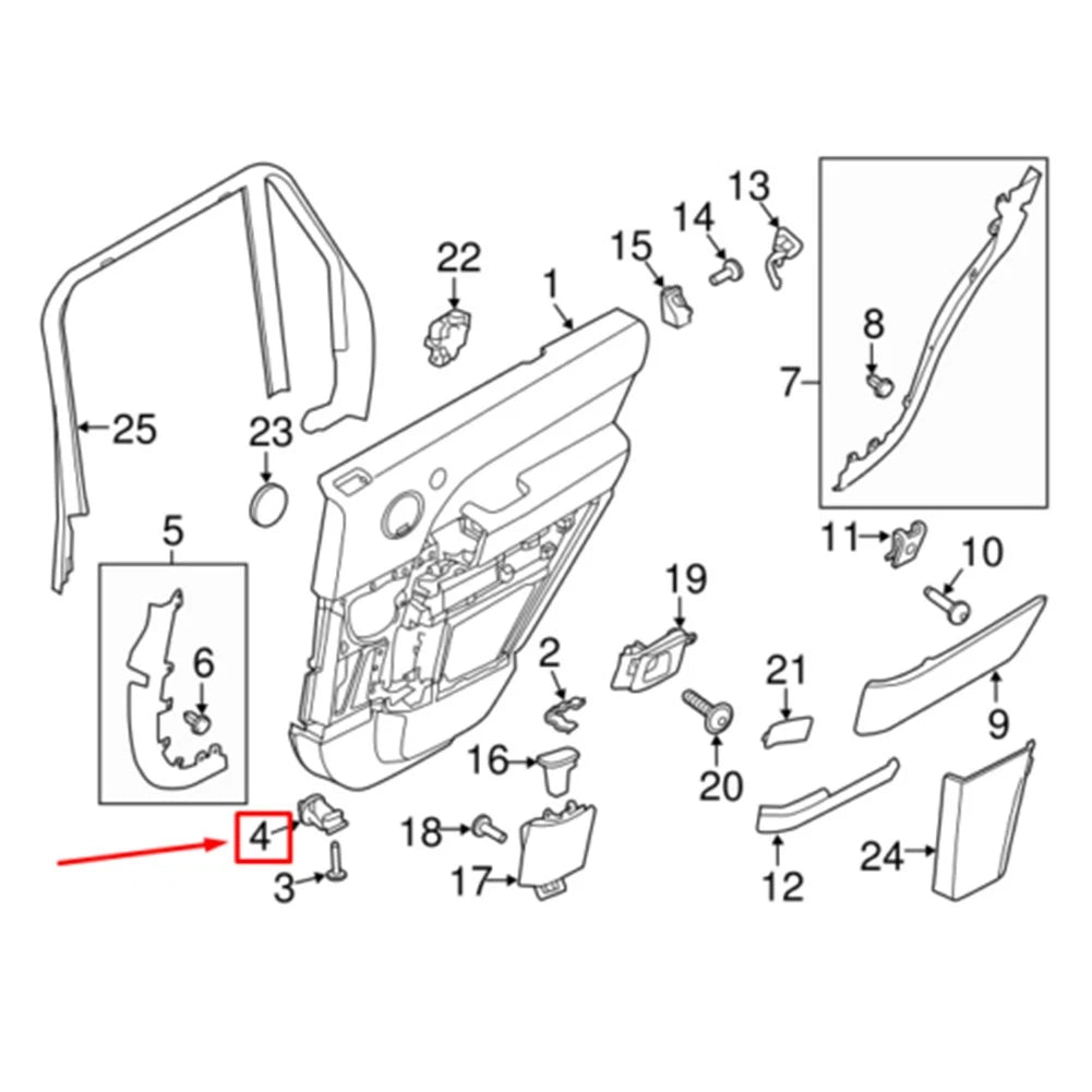 Lower Door Trim Panel Nut for Land Rover Discovery 5, Range Rover Sport, Evoque